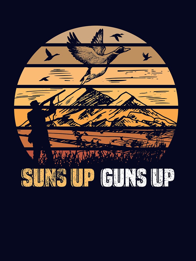 Suns Up Guns Up Retro Duck Hunter Sunset Hunting Season Gear by DynamicDesign