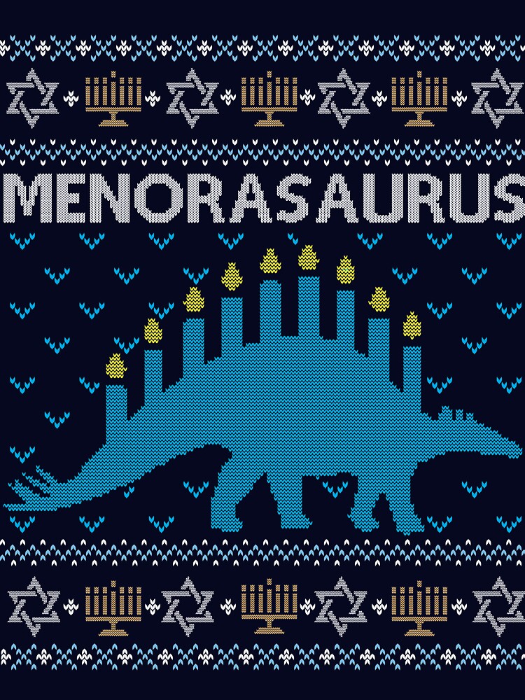 Ugly Hanukkah Sweater, Menorasaurus, Jewish dinosaur shirt by taraJcreative