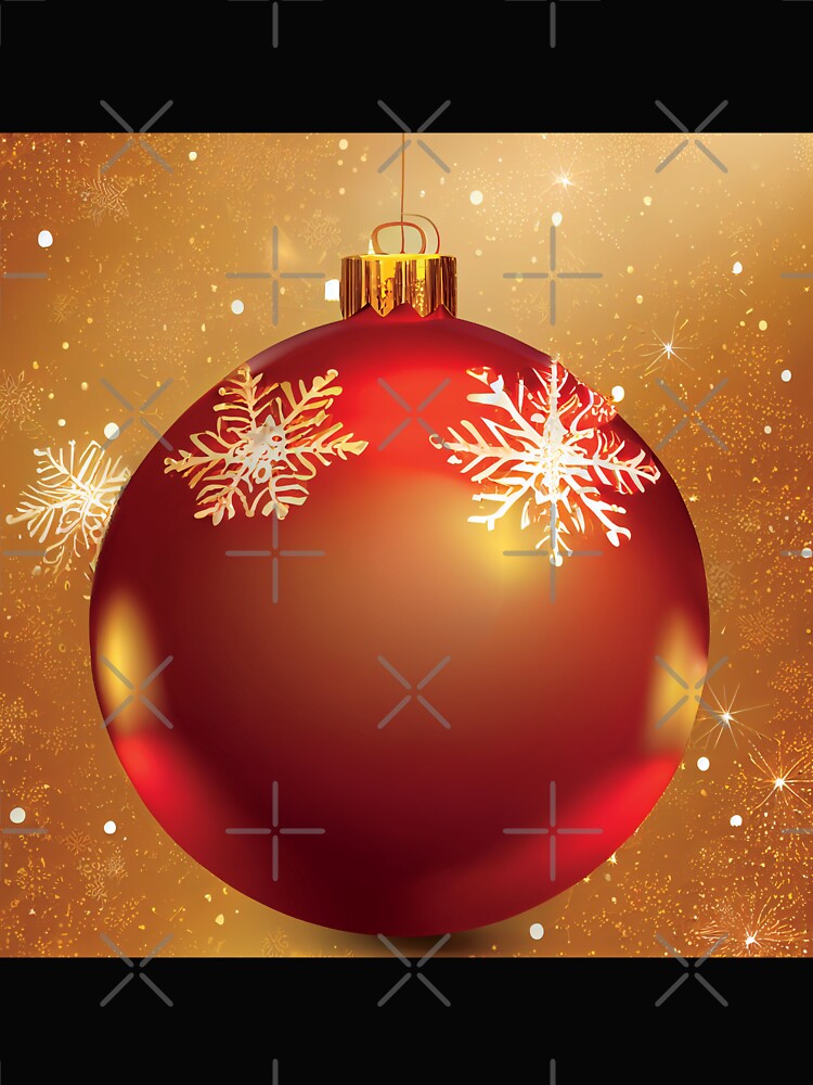 a red christmas ornament with snowflakes on it by DesignAtYO