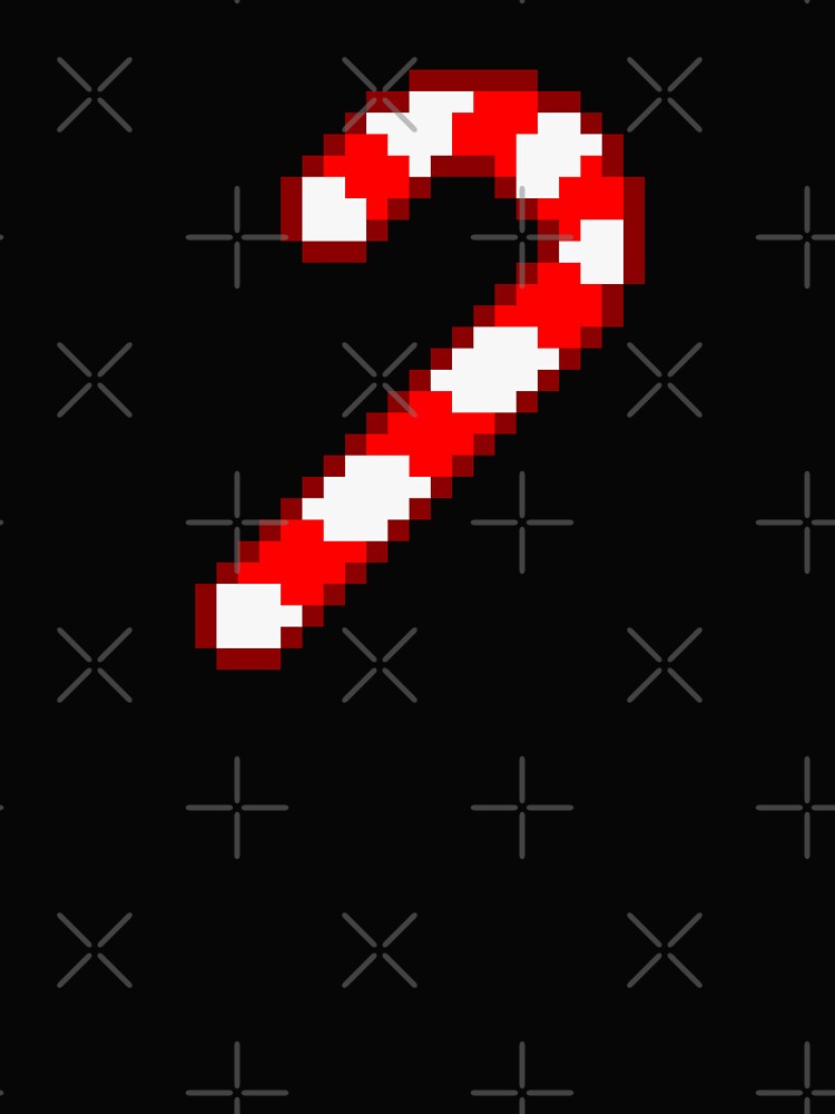 Pixel Art CANDY CANE - Red Outline 1 by akaiawa