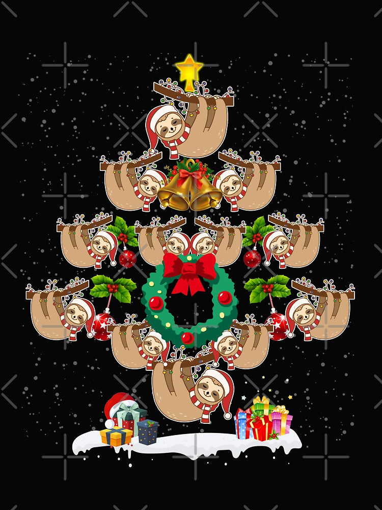 Christmas Tree sloth Funny xmas by abiabo