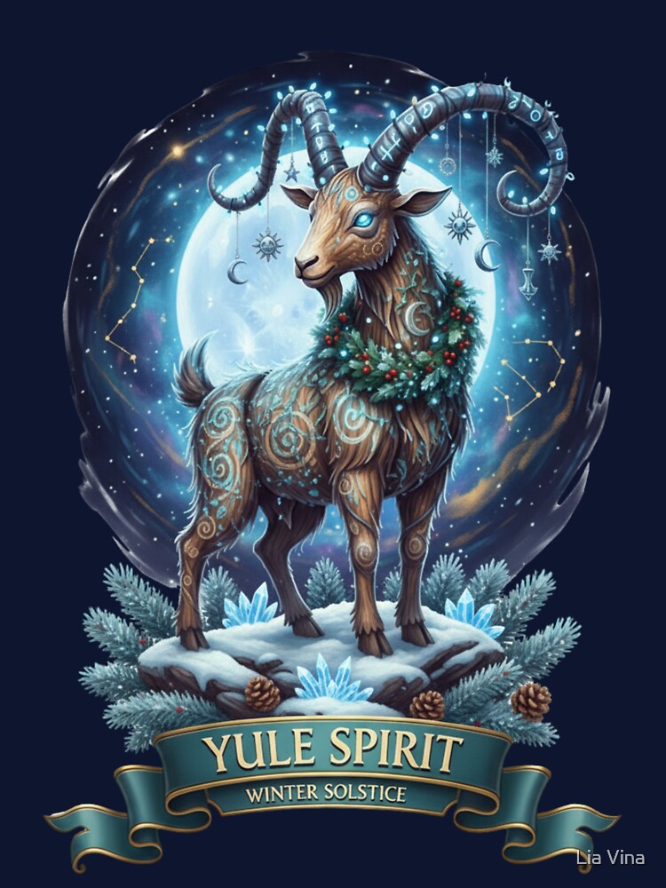 Winter Yule Goat Wiccan Christmas by Lia Vina