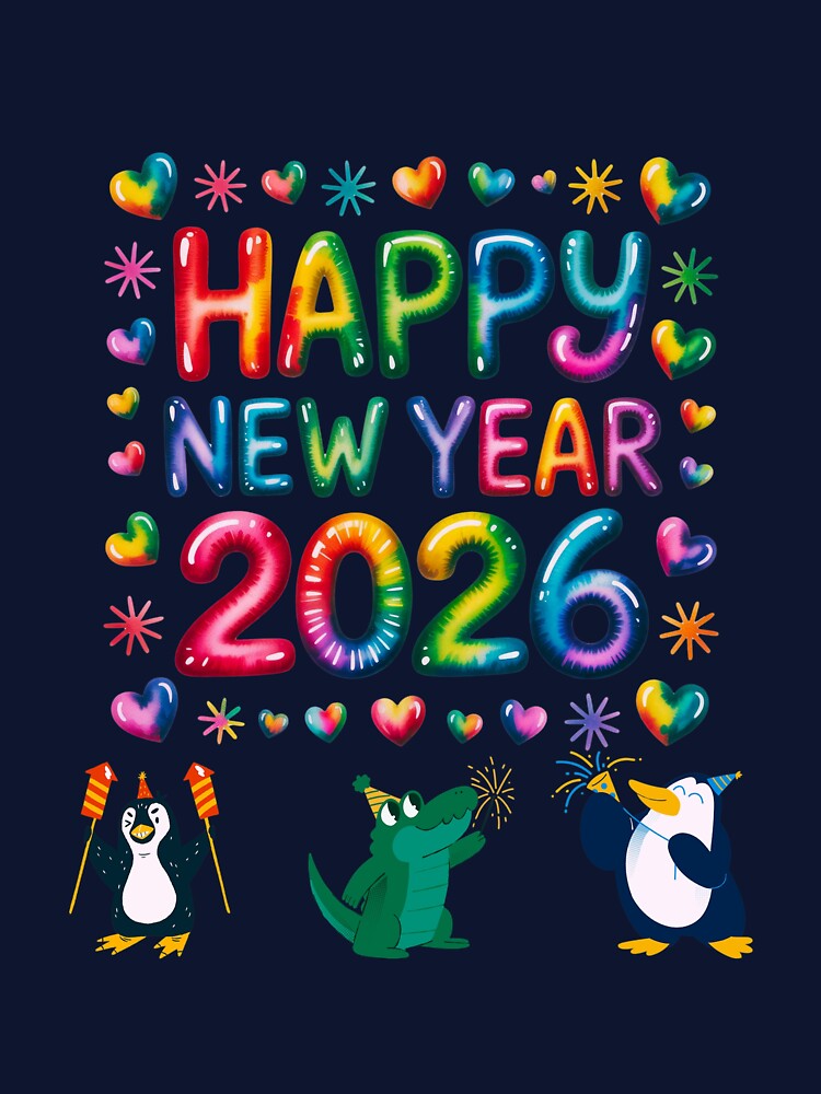 Happy new year - penguins and crocodile by Palmtree94