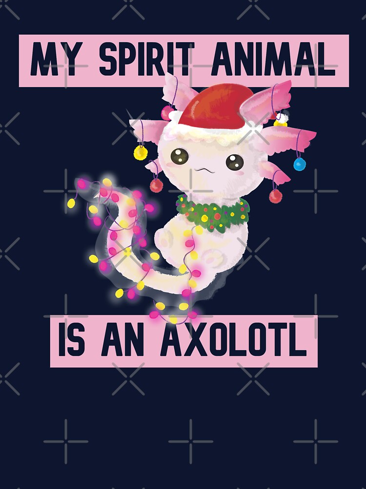 Cute Pink Amphibian with Santa Hat - My Spirit Animal is an Axolotl by DiensDesign