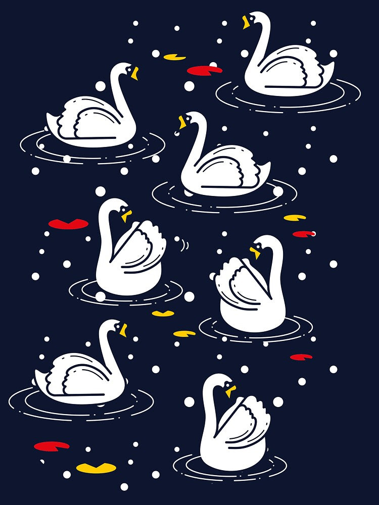 Seven swans a-swimming by Deckidea