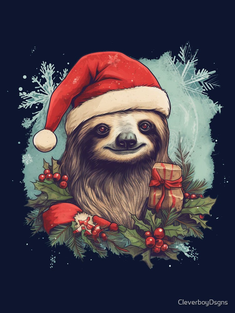 Yuletide Sloth - Christmas Sloth by CleverboyDsgns
