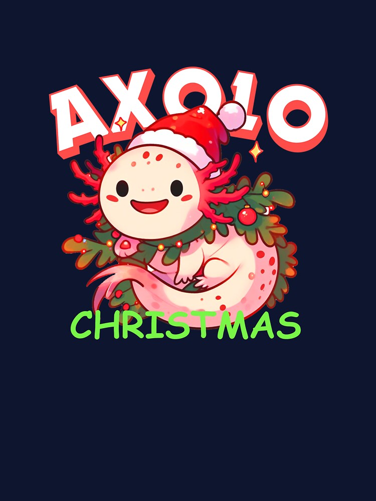 Cute Christmas Axolotl celebrating Christmas by Mr Pyuku