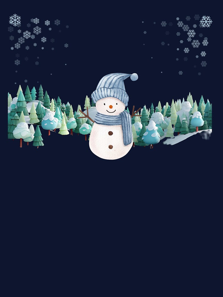 Watercolor Snowman in Winter Forest – Cozy Holiday Illustration by CozyCosh