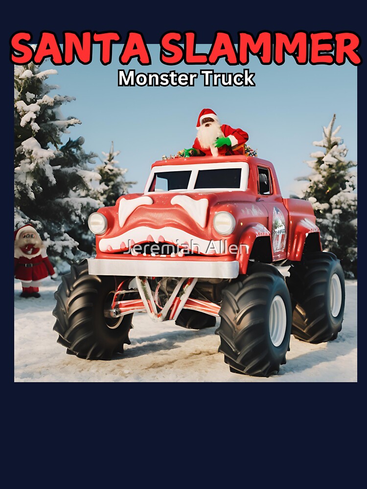 SANTA SLAMMER Christmas Monster Truck by FroggyFly Designs