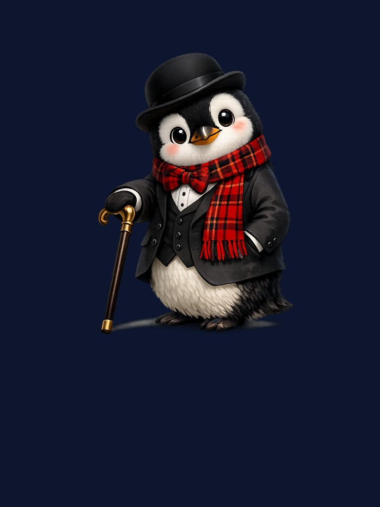 Cute Gentleman Penguin Illustration – Elegant Winter Animal Art by MKVisions