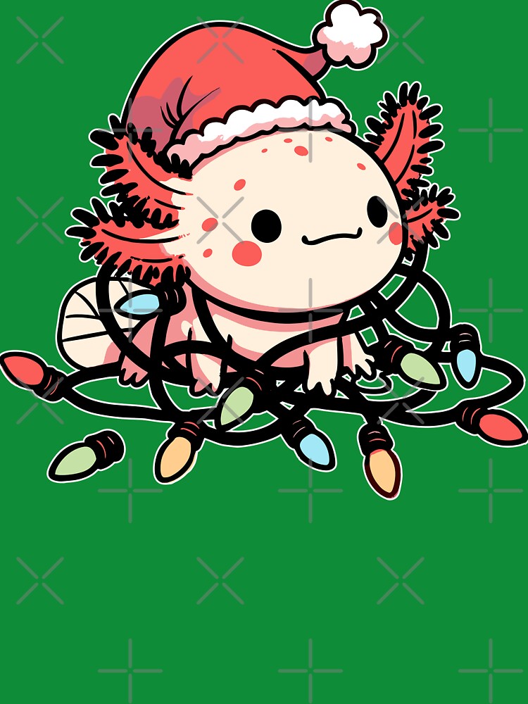 Kawaii Axolotl Pink Axolotl Tangled Christmas Lights Xmas by LeChocoholic
