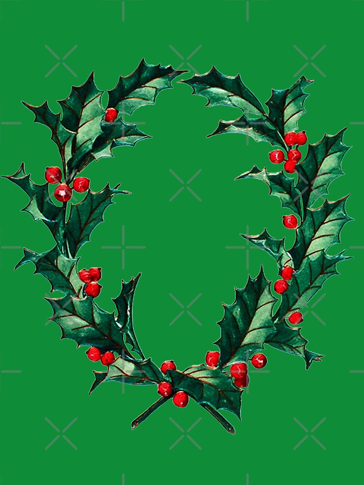 Yule Christmas Holly and Berries Wreath by WiccaFairy