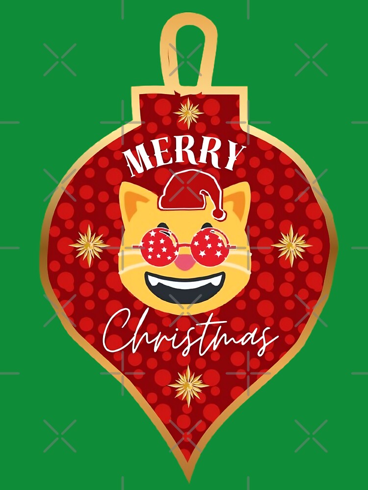 Cute Cat Christmas Ornament Design – Funny Santa Cat Holiday Art by HopeAndHustle