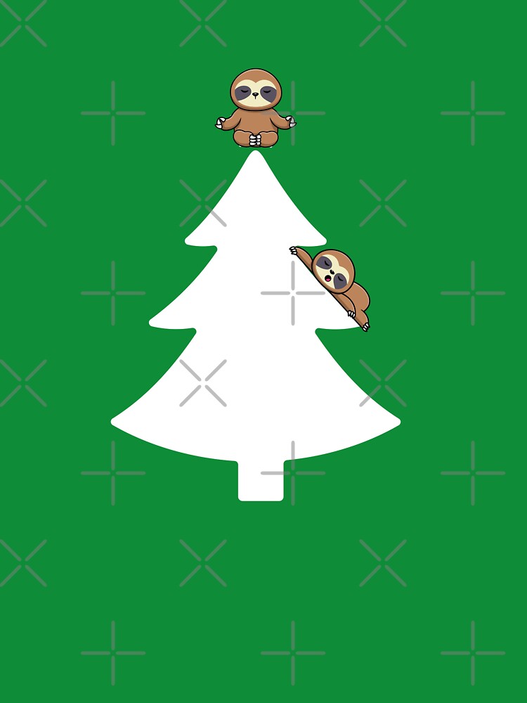Sloth christmas | relax on christmas tree by zanifun