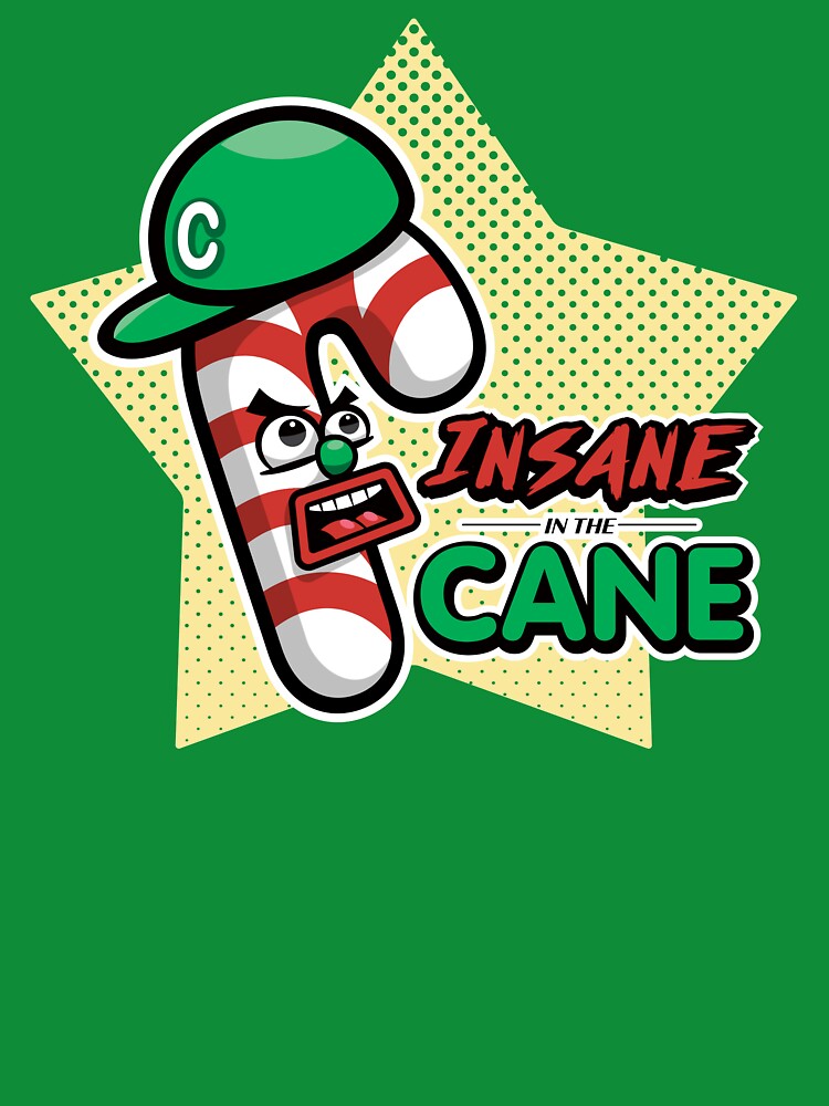 Insane in the Cane - Merry Christmas Candy Cane Novelty Joke Pun by RYSHU