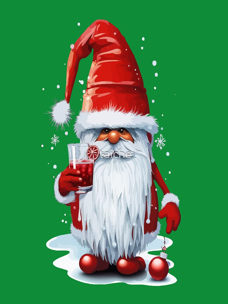 Nordic Gnome Holding A Glass Of‎ Pomegranate Juice by taiche