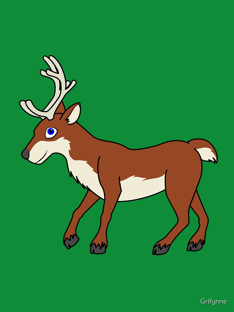 Red Reindeer with Antlers by Grifynne