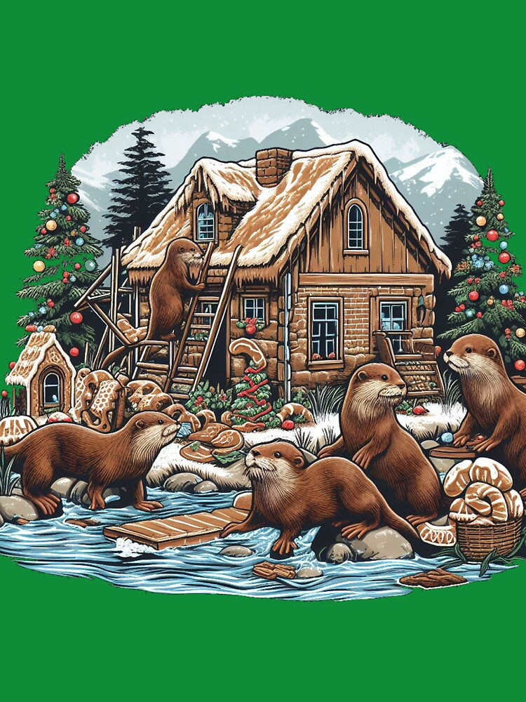 Otter family preparing for Christmas by LemuellTrends
