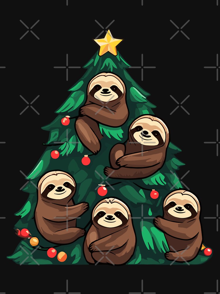Christmas Tree Sloths Funny Slothmas by MonkaDesigns