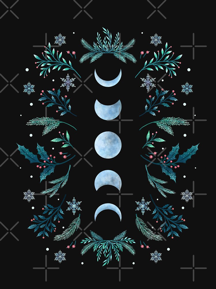 Moonlit Garden-Teal Snow by episodicDrawing