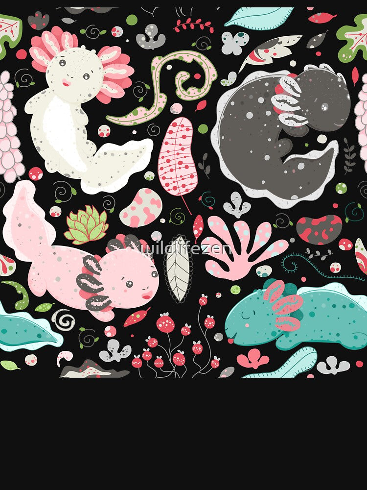 Cute Axolotl Pattern by wildlifezen