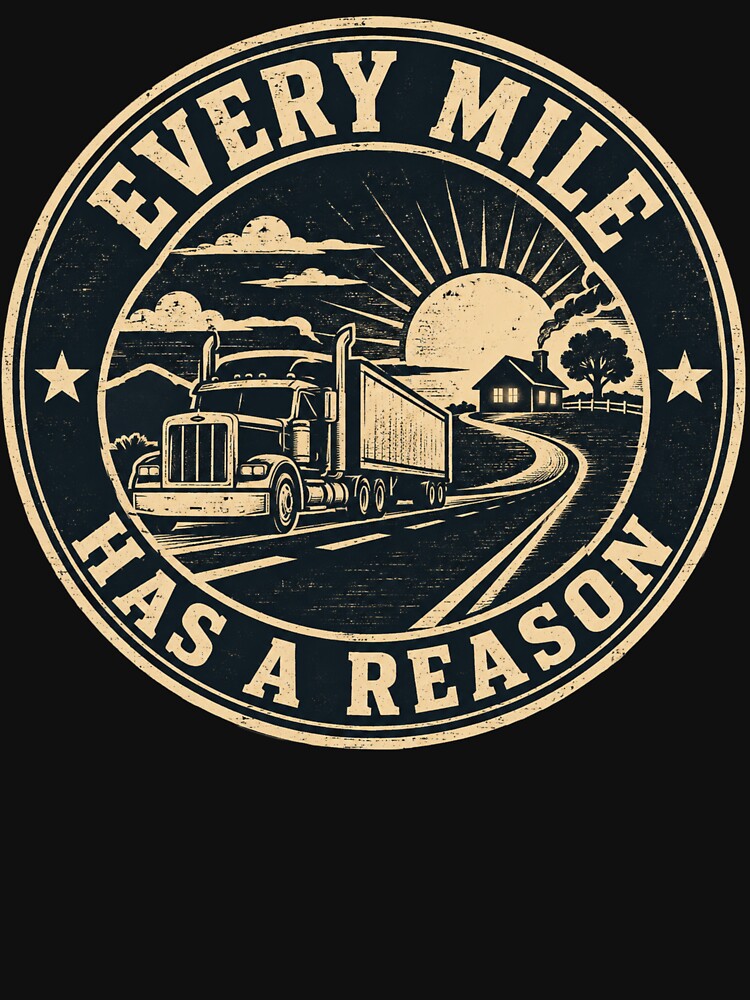 Every Mile Has A Reason - Vintage Trucker Gift by Haque Designs