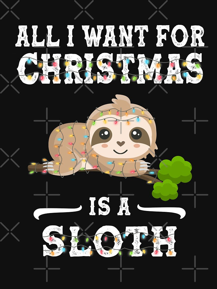 All I Want For Christmas is A Sloth Funny Sloth Christmas Lights by 1Designology1