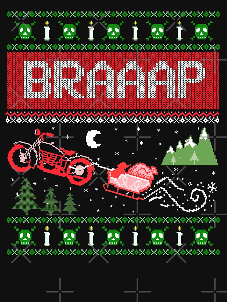 Motorcycle Ugly Christmas Sweater Biker Santa Xmas Sweater T-Shirts by Pingestre