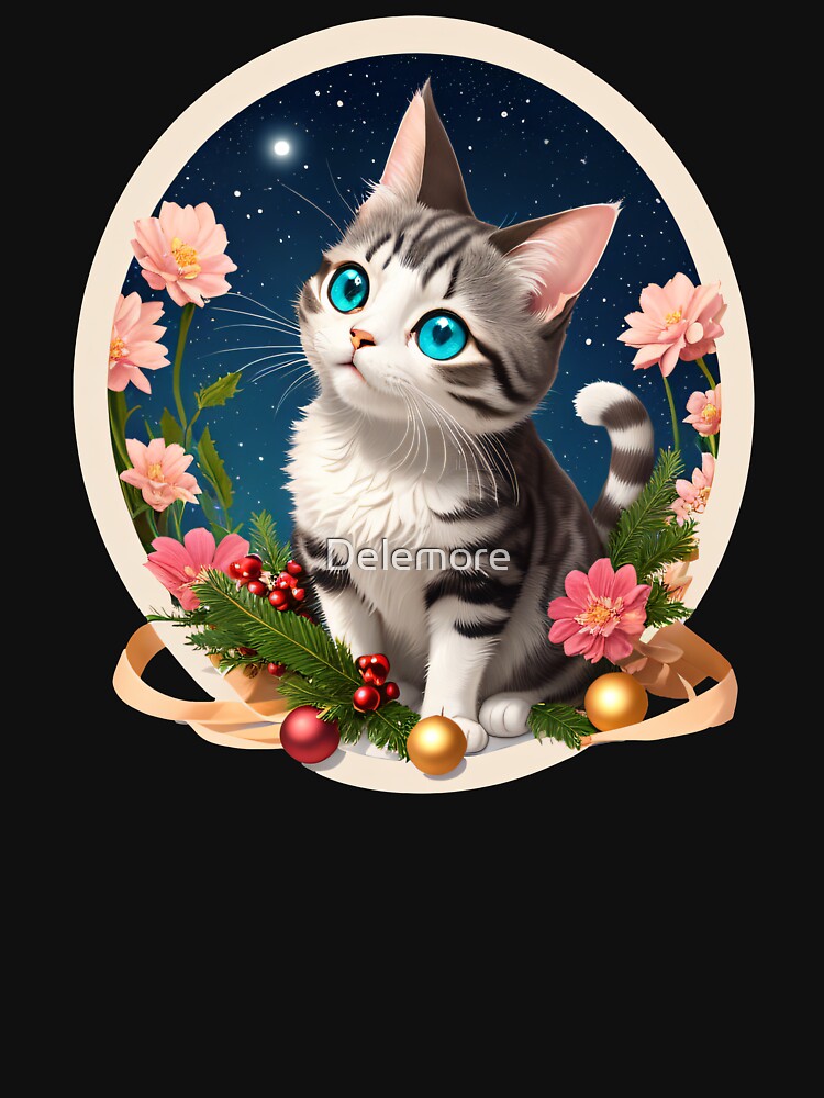 Christmas Cat by Delemore Art