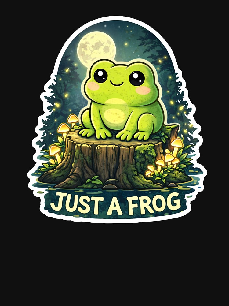 Just a Frog – Cute Forest Frog Aesthetic Sticker by VibeOffline Studio