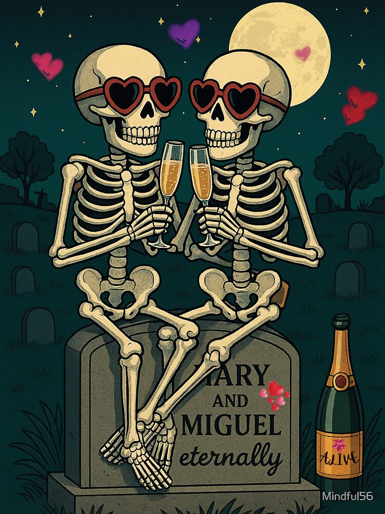 Eternal Love Skeletons Under Moonlight by Mindful56
