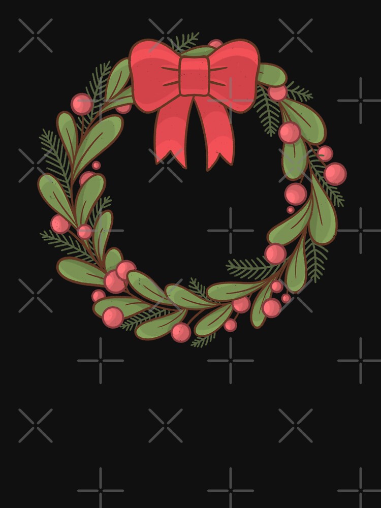 Cute Christmas Wreath with Bow by doodella