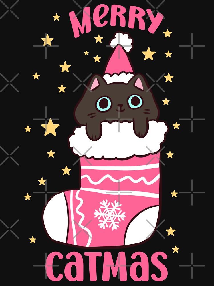Merry catmas cute Christmas cat for cat lovers by Yarafantasyart