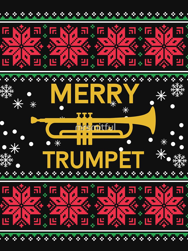 Funny Trumpet Ugly Christmas Sweater by mrsmitful