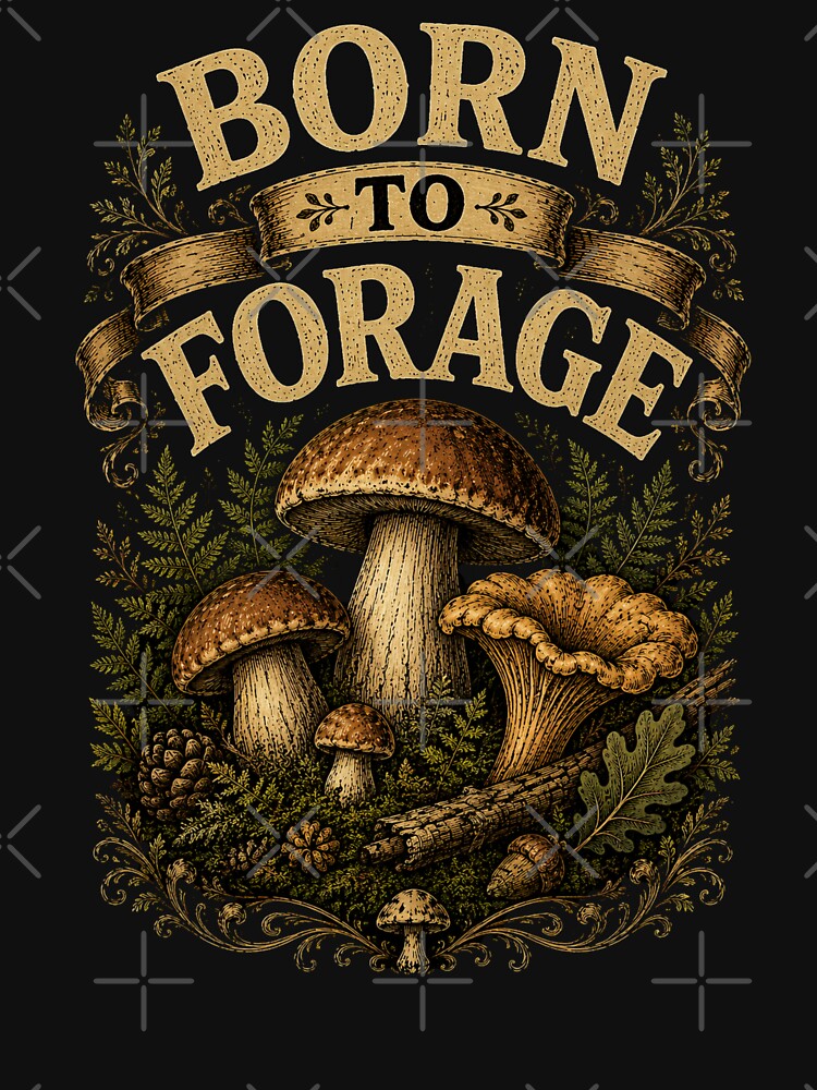 Born To Forage Funny Mushroom Foraging Mushroom Hunter by Harpagann