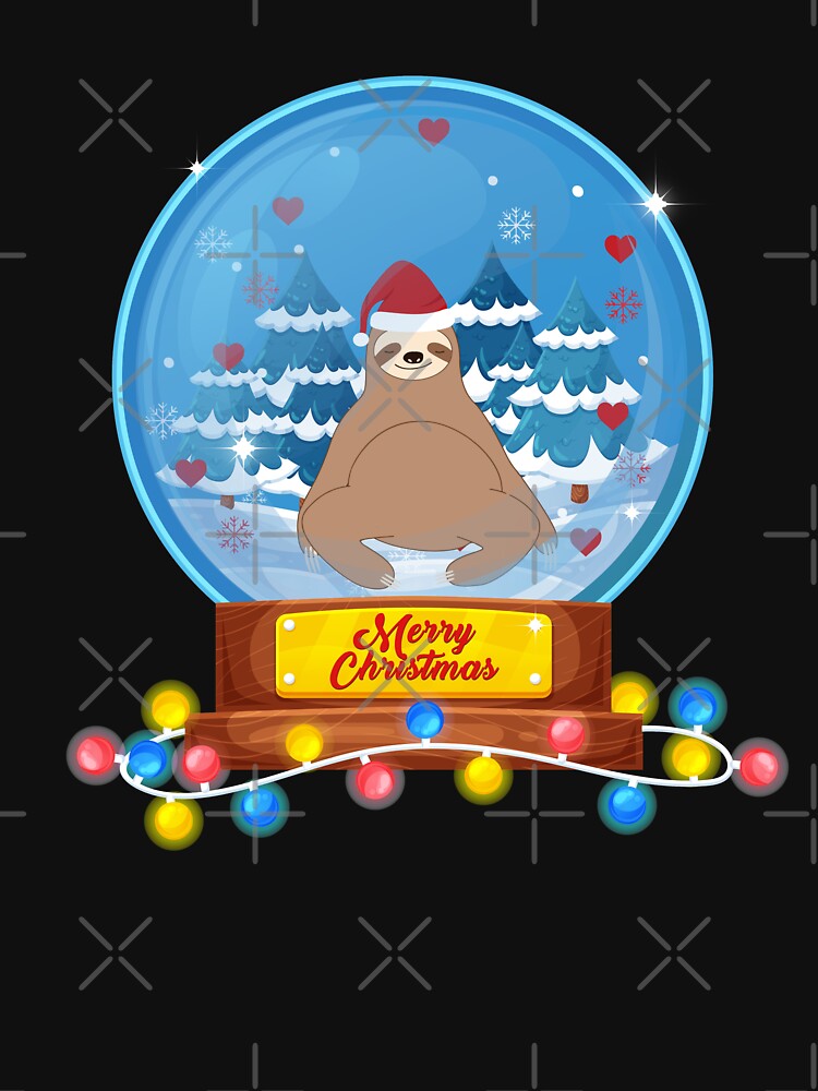 Sloth Christmas Snow Globe Tshirt Xmas Snow globe by MerchK1ng