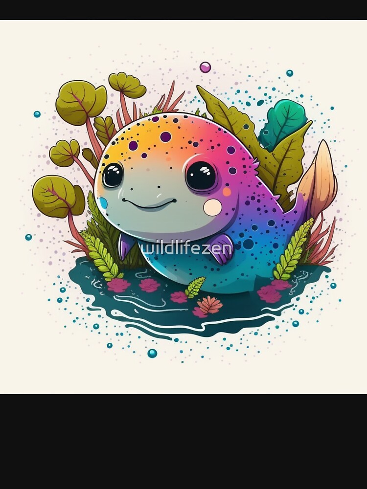 Cute Axolotl Colorful axolotl art by wildlifezen