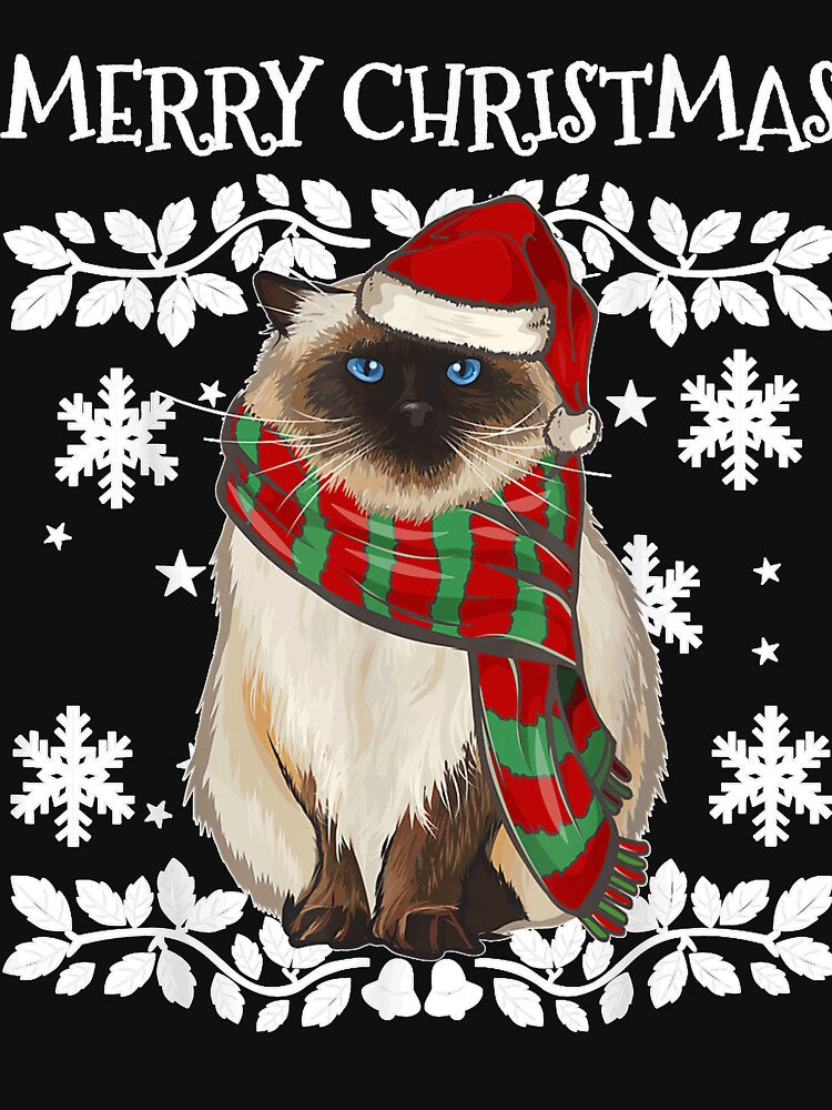 Merry Christmas Ornament Himalayan Cat by Maya Boone