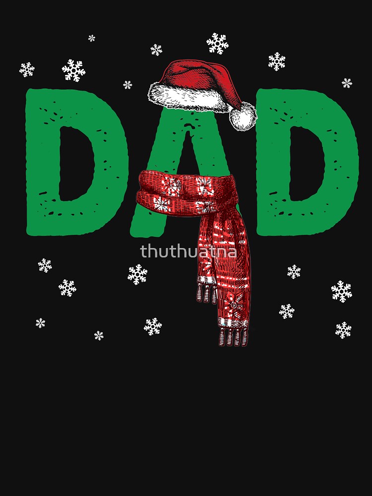 Dad T-Shirt Christmas Santa Hat Family Matching Pajamas by thuthuatna