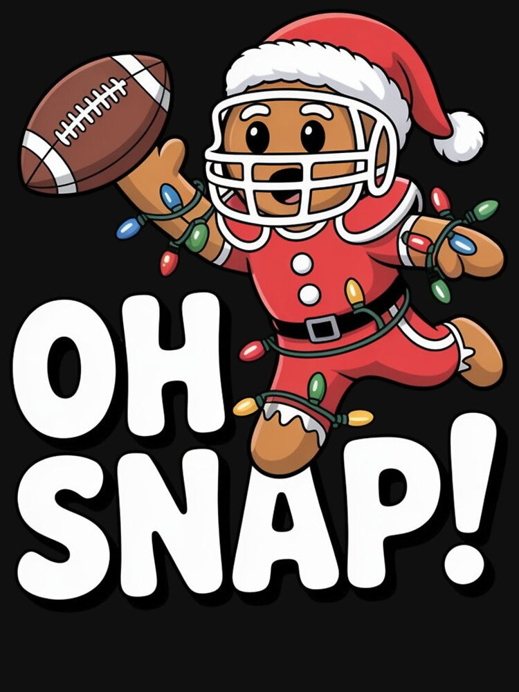 Funny Gingerbread Man Pajamas & PJs Xmas Holiday Oh Snap Gingerbread man Christmas Football by Dabbing Turtle Designs