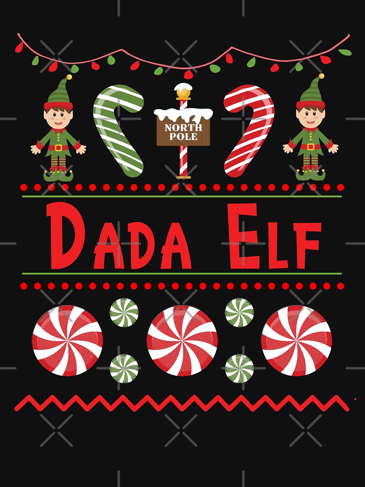 Dada Elf Ugly Sweater Christmas Elf Design by SpiritWestDesig