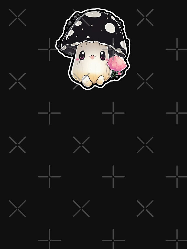 Black Kawaii Mushroom | Cute, Mystical, Anime, Happy, Manga, Aesthetic, Happy, Fungus, Fungi, Nature, Japanese, Cartoon, Love, Shroom, Toadstool, Goblincore by FantasySoul