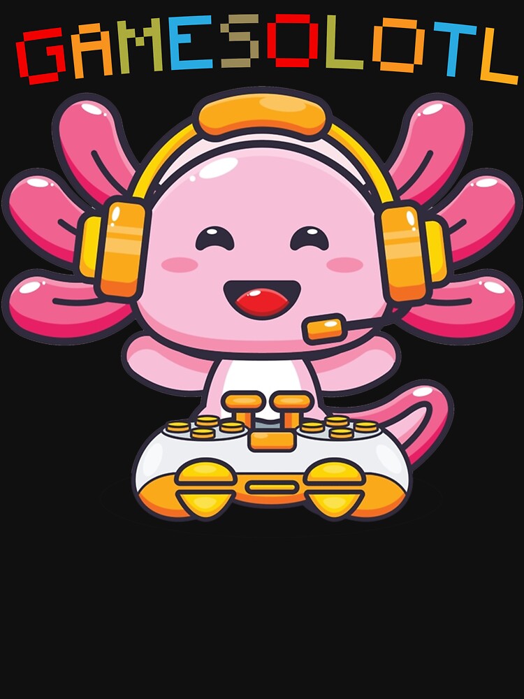 Gamesolotl Axolotl Fish Playing Video Game Gamers Kawaii Anime by BELASKRI STORE