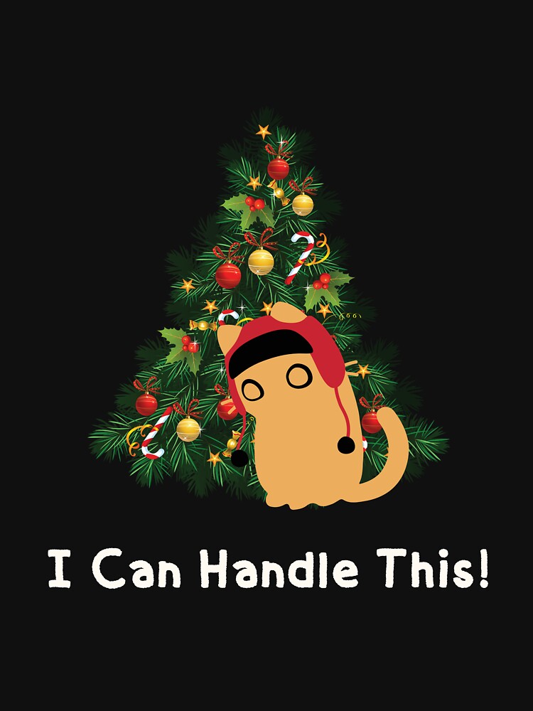 Funny Orange Cat Christmas Tree - I Can Handle This by Cat Stories