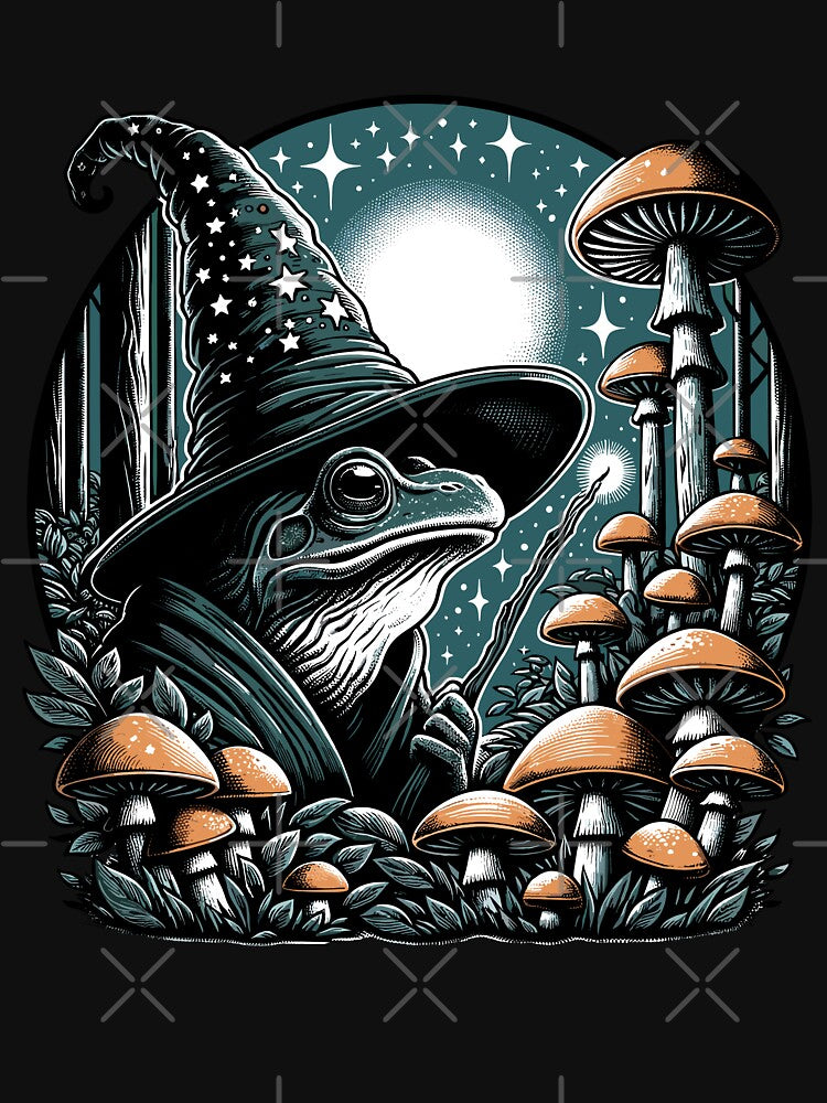 Goblincore Mushrooms Frog Wizard by RayCrimson