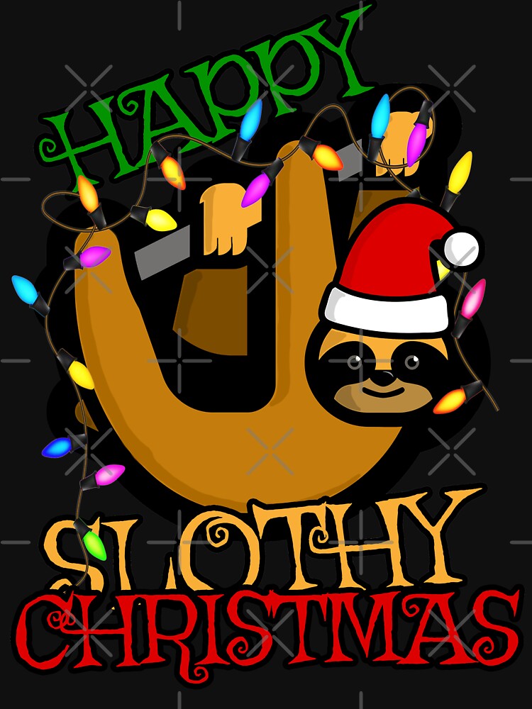 cute Happy slothy christmas, christmas sloth, merry slothmas christmas by StudioKokor