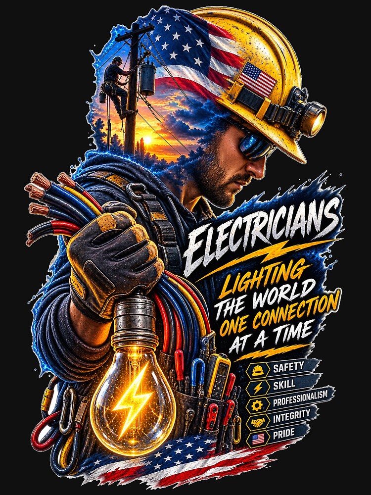 Electricians Lighting the World One Connection by JAR Designs and Development