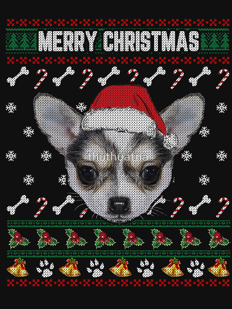 Chihuahua Lovers Ugly Xmas Sweater Merry Christmas T Shirt by thuthuatna