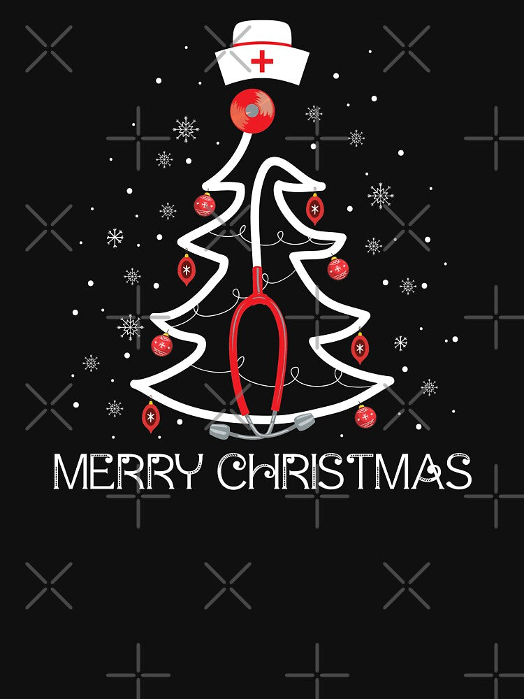Merry Christmas Registered Nurse Stethoscope Tree by tshirtexpressiv