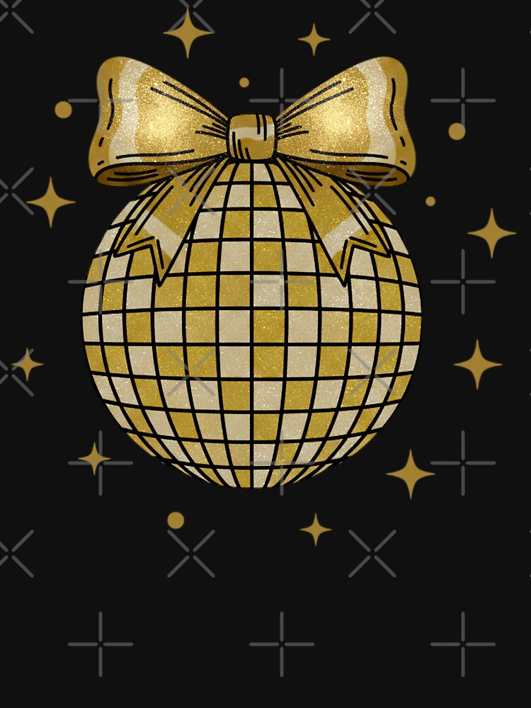 New Year 2026 Disco Ball Bow Celebration by FreshVibe Prints